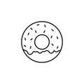 Donut line icon, food drink elements