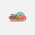 Donut Logo design template. Badges and design elements for restaurant. vector illustration Royalty Free Stock Photo