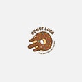 Donut Logo design template. Badges and design elements for restaurant. vector illustration Royalty Free Stock Photo