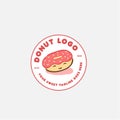 Donut Logo design template. Badges and design elements for restaurant. vector illustration Royalty Free Stock Photo