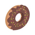 Donut logo. Sweet doughnut design flat food.