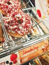 Donut pastry named Canada Day Fireworks by famous Canadian cafe restaurant Tim Hortons.