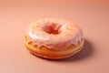 Donut on a peach background. AI generative