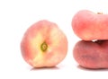 Donut peaches isolated on white background Royalty Free Stock Photo
