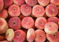 Donut peaches for sale Royalty Free Stock Photo