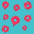 Donut picture for T-shirt, print donut with pink frosting,