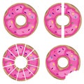 Donut, pieces of donuts, halved pon Royalty Free Stock Photo