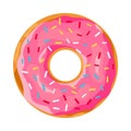 Donut with pink glaze.