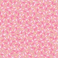 Donut with pink glaze seamless pattern. Background with decorative colored sprinkles Royalty Free Stock Photo