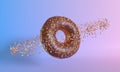 Donut planet on a blue background