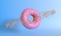 Donut planet on a pink background