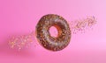 Donut planet on a pink background