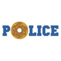 Donut police cartoon funny isolated vector