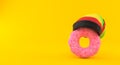 Donut with rasta hat Royalty Free Stock Photo