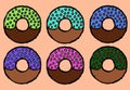 Donut retro style clip art