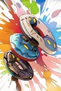 The Donut Robot Machine Full Color wallpaper Design AI model