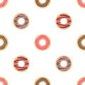 Donut seamless background. Royalty Free Stock Photo