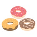 Donut vector set isolated on a light background