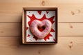 Donut in the shape of a heart. Valentine's Day Gift Concept. Royalty Free Stock Photo