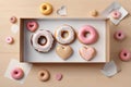 Donut in the shape of a heart. Valentine's Day Gift Concept. Royalty Free Stock Photo