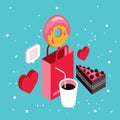 Donut shop Cake dessert Delicious food isometric infographic element set Royalty Free Stock Photo