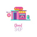 The donut shop. Vector illustration