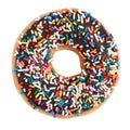 Donut with sprinkles isolated on white background Royalty Free Stock Photo