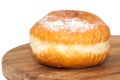 Donut stuffed with vanilla cream Royalty Free Stock Photo