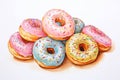 Donut sugar bakery food pastry snack tasty iced dessert background cake delicious sweet glazed