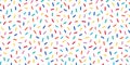 Donut, sweet confetti background. Sweet cake, donut confetti texture, seamless pattern. Colorful candy topping seamless Royalty Free Stock Photo