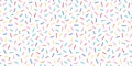 Donut, sweet confetti background. Sweet cake, donut confetti texture, seamless pattern. Colorful candy topping seamless Royalty Free Stock Photo