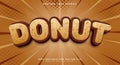 Donut sweet editable text effect Royalty Free Stock Photo