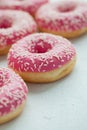 Donut. Sweet icing sugar food. Dessert colorful snack. Glazed sprinkles. Treat from delicious pastry breakfast. Bakery Royalty Free Stock Photo