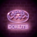 Donut sweet neon label