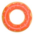 Donut swim ring icon, cartoon style Royalty Free Stock Photo