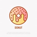 Donut thin line icon. Modern vector illustration Royalty Free Stock Photo