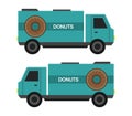 Donut truck icon illustrated in vector on white background