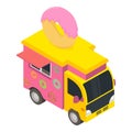 Donut truck icon, isometric style