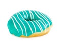 Donut turquoise color with white stripes