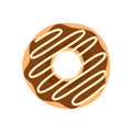 Donut vector Circle donuts with colorful holes covered in delicious chocolate