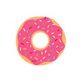 Donut vector Circle donuts with colorful holes covered in delicious chocolate