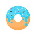 Donut vector Circle donuts with colorful holes covered in delicious chocolate