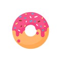 Donut vector Circle donuts with colorful holes covered in delicious chocolate