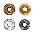 Donut vector colored icon set Royalty Free Stock Photo