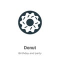 Donut vector icon on white background. Flat vector donut icon symbol sign from modern birthday and party collection for mobile Royalty Free Stock Photo