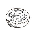 Donut vector illustration black outline