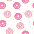 Donut vector illustration isolated on white background. Donut icon in a flat style. Seamless pattern, background, card