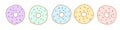 Donut vector set isolated on a white background. Donut collection. Sweet sugar icing donuts.donuts top view. Royalty Free Stock Photo