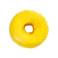 Donut with yellow glaze and sprinkles