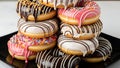 Donuts Assorted Stacked Colorful Glaze Royalty Free Stock Photo